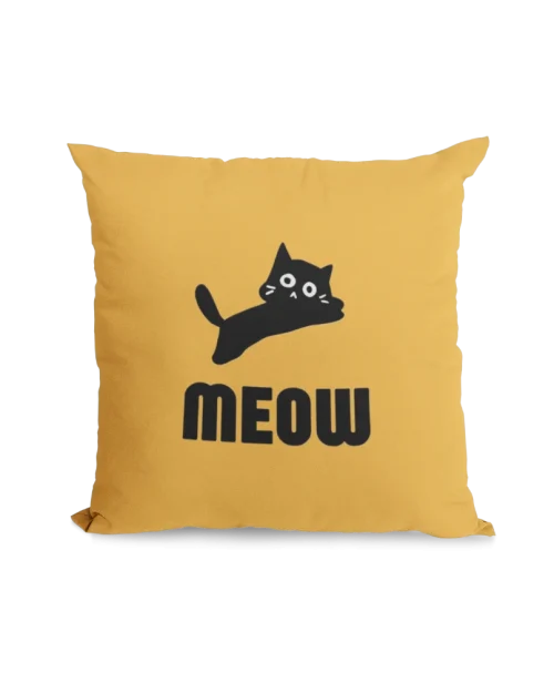yellow Void Cat Pillowcase for black cat lovers