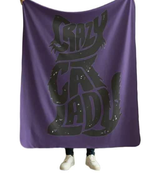 purple flannel blanket for black cat lovers