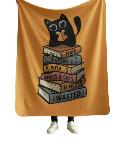 yellow flannel blanket for black cat lovers