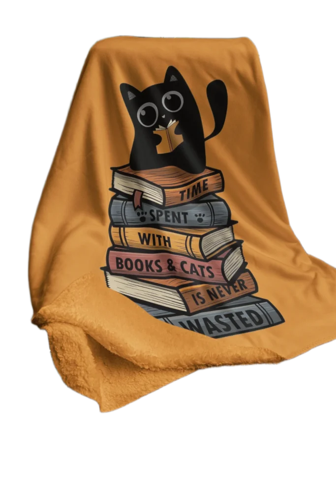 yellow flannel blanket for black cat lovers