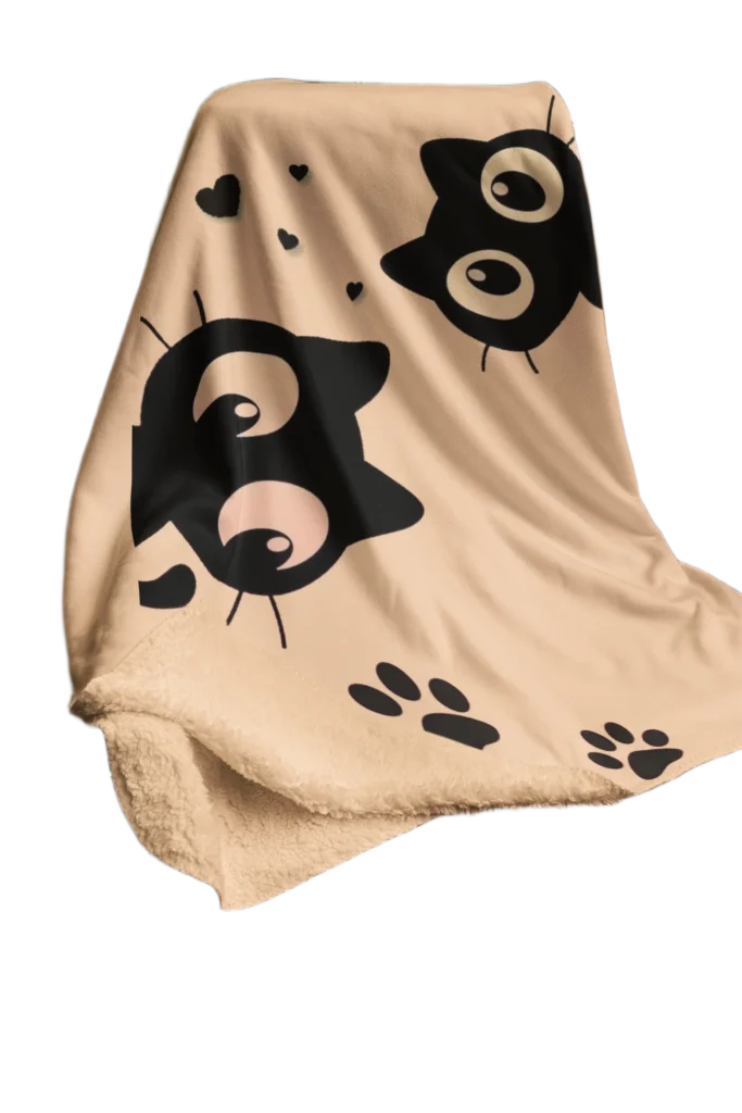brown flannel blanket for black cat lovers