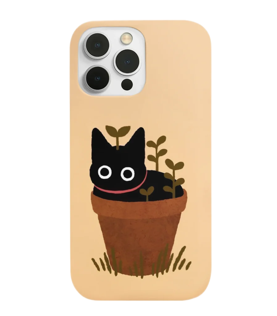 silicone tpu void cat lover phone case plant